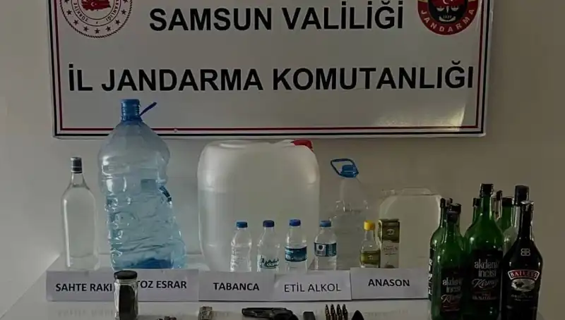 Samsun’da Sahte İçki Operasyonunda Yüzlerce Litre Ele Geçirildi