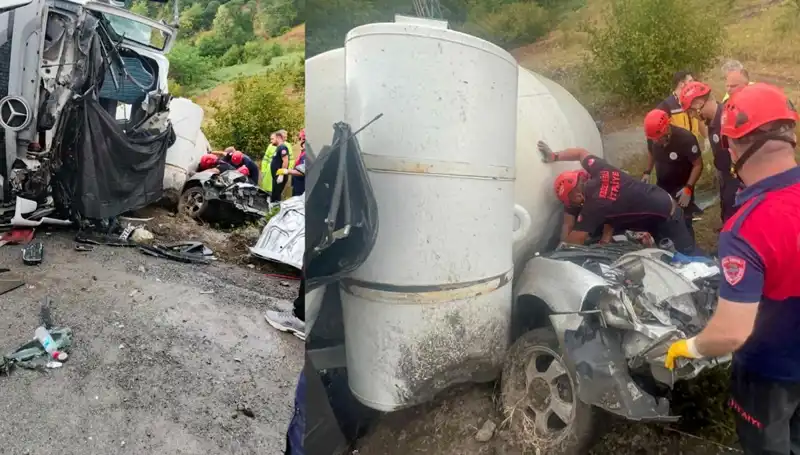 Beton Mikseri Otomobilin Üzerine Devrildi: Korkunç Kaza Sonucu 1 Ölü, 1 Yaralı